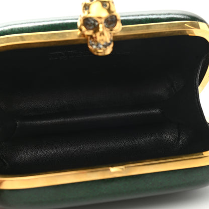 Alexander McQueen Patent Crystal Skull Box Clutch Green 5 of 8