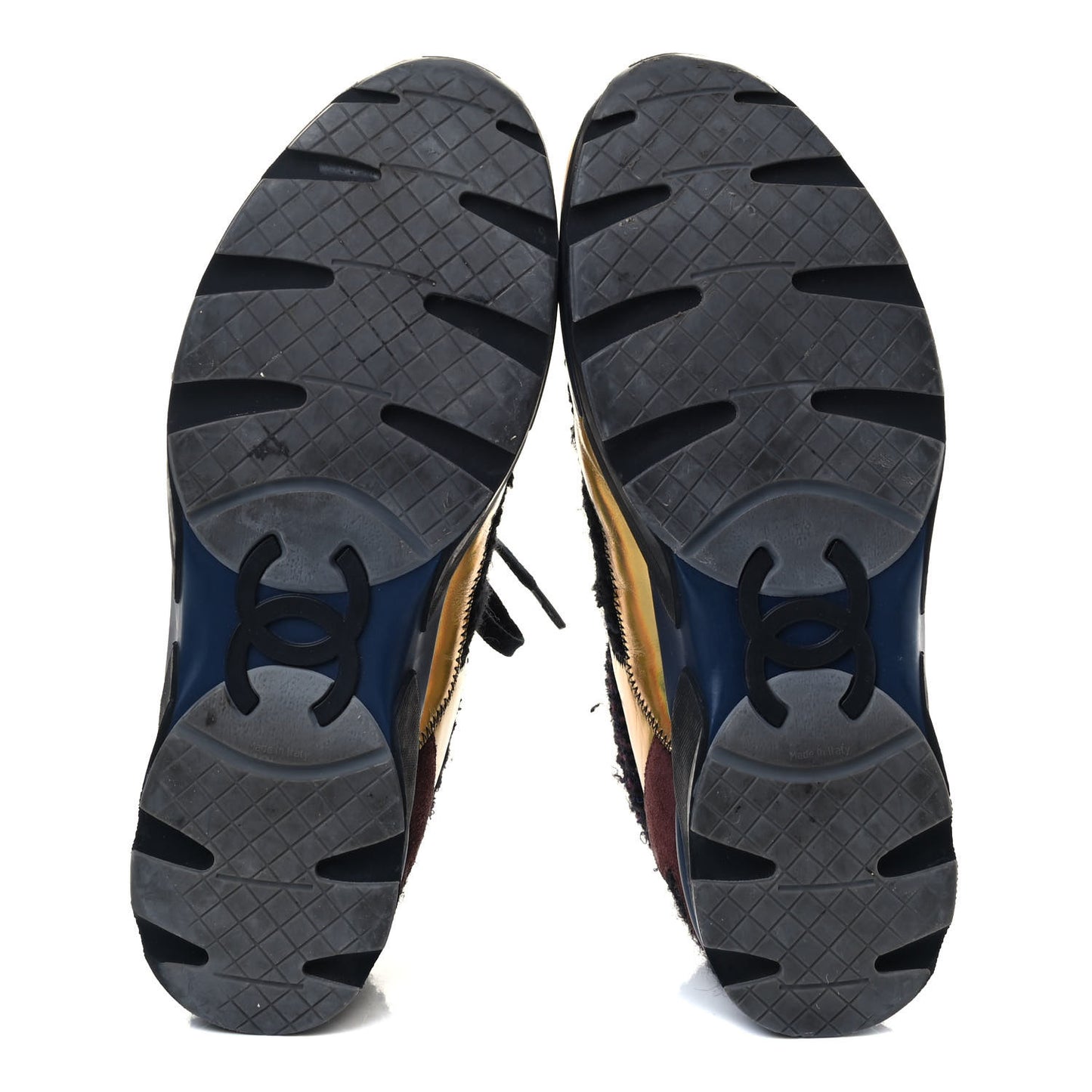 Tweed Lambskin Runway Sneakers 40 Black Multicolor