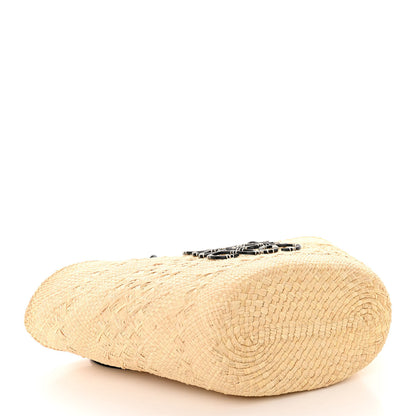 Loewe Iraca Palm Calfskin Medium Anagram Basket Bag Natural Black 4 of 9