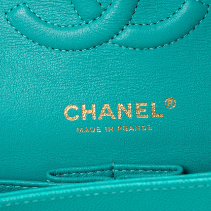 Chanel Caviar Quilted Medium Double Flap Turquoise 6 of 7
