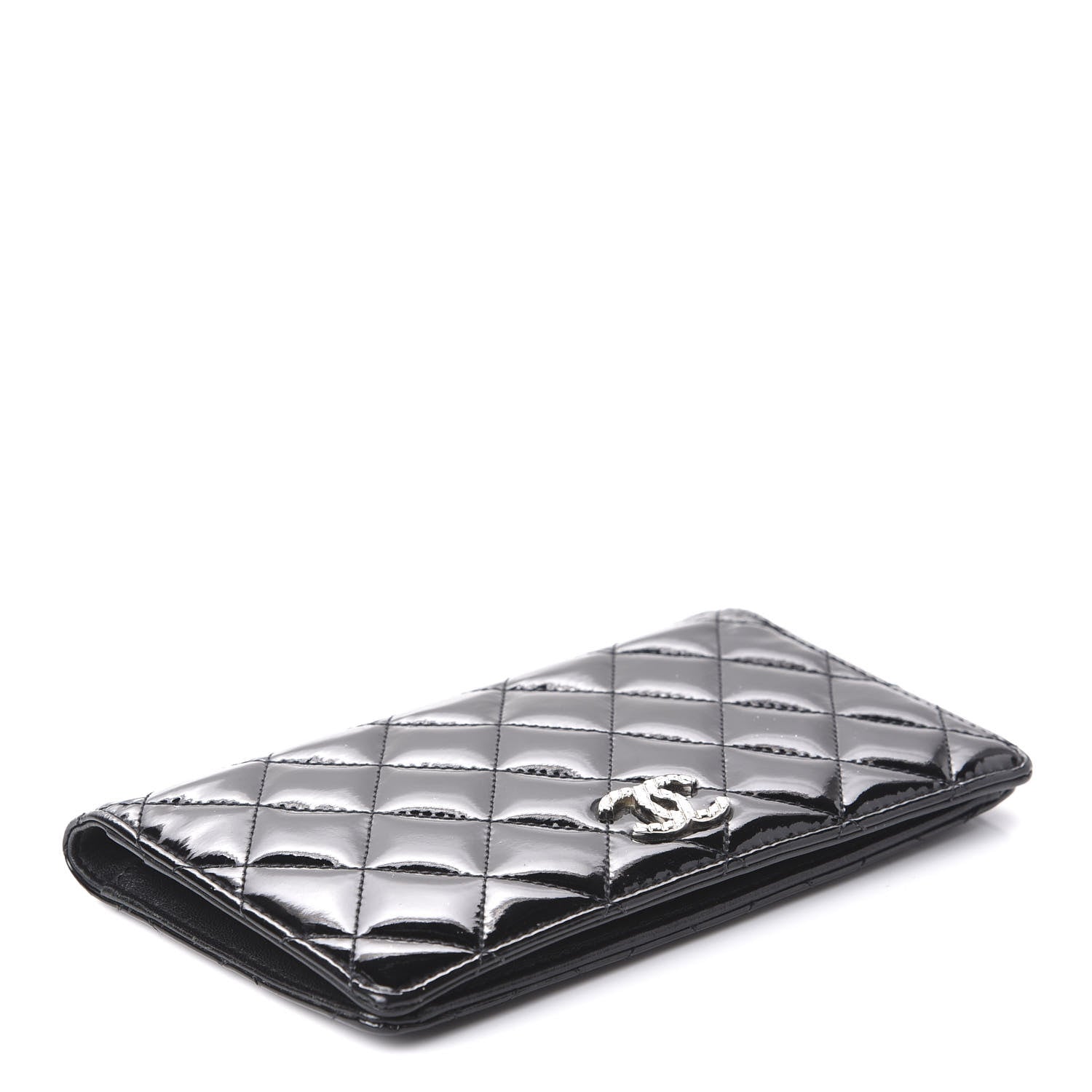 Chanel Patent Quilted Brilliant Yen Wallet Black 4 of 10