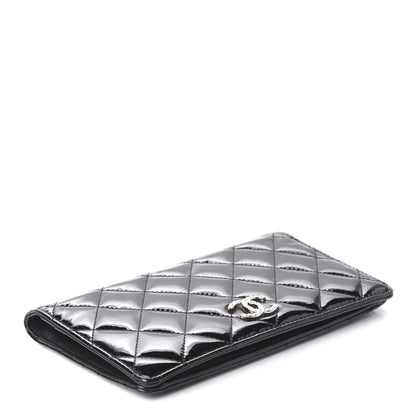 Chanel Patent Quilted Brilliant Yen Wallet Black 4 of 10