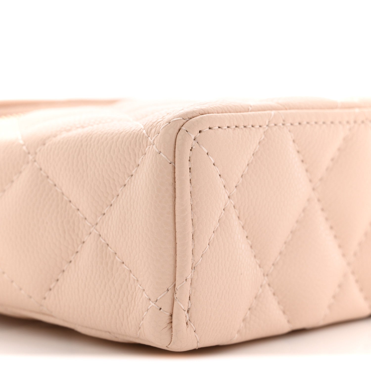 Chanel Caviar Quilted Top Handle Slim Vanity With Chain Beige 9 of 11