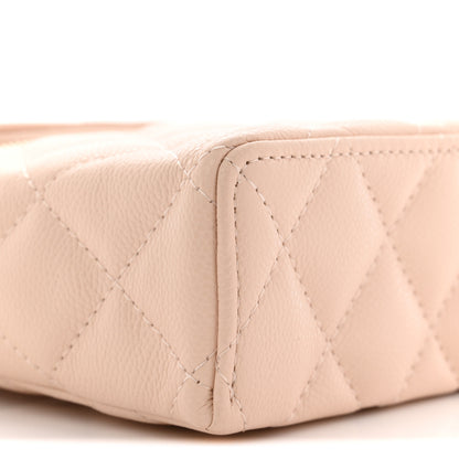 Chanel Caviar Quilted Top Handle Slim Vanity With Chain Beige 9 of 11