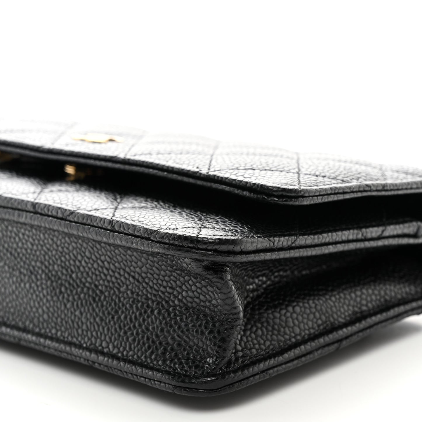 Caviar Quilted Wallet on Chain WOC Black