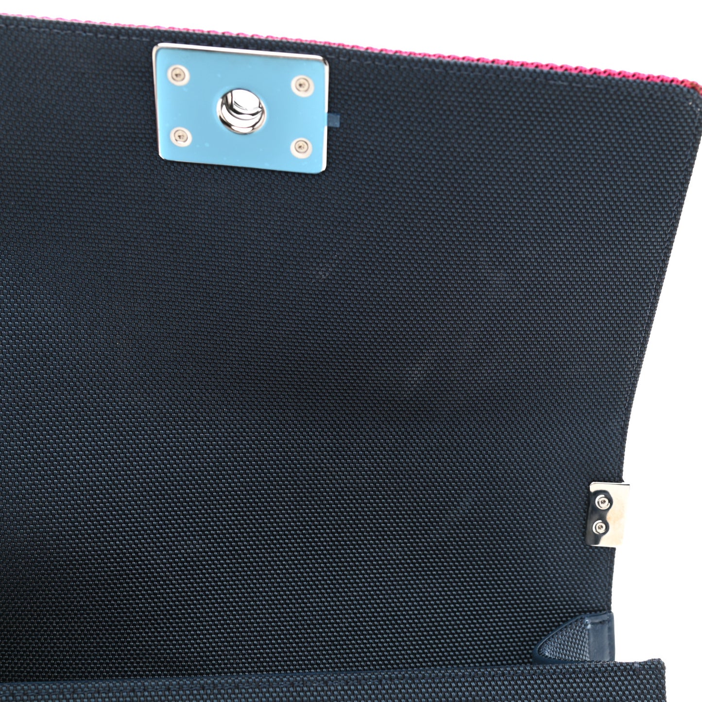 Canvas Quilted Medium Fluo Boy Flap Dark Navy Fuchsia Grey