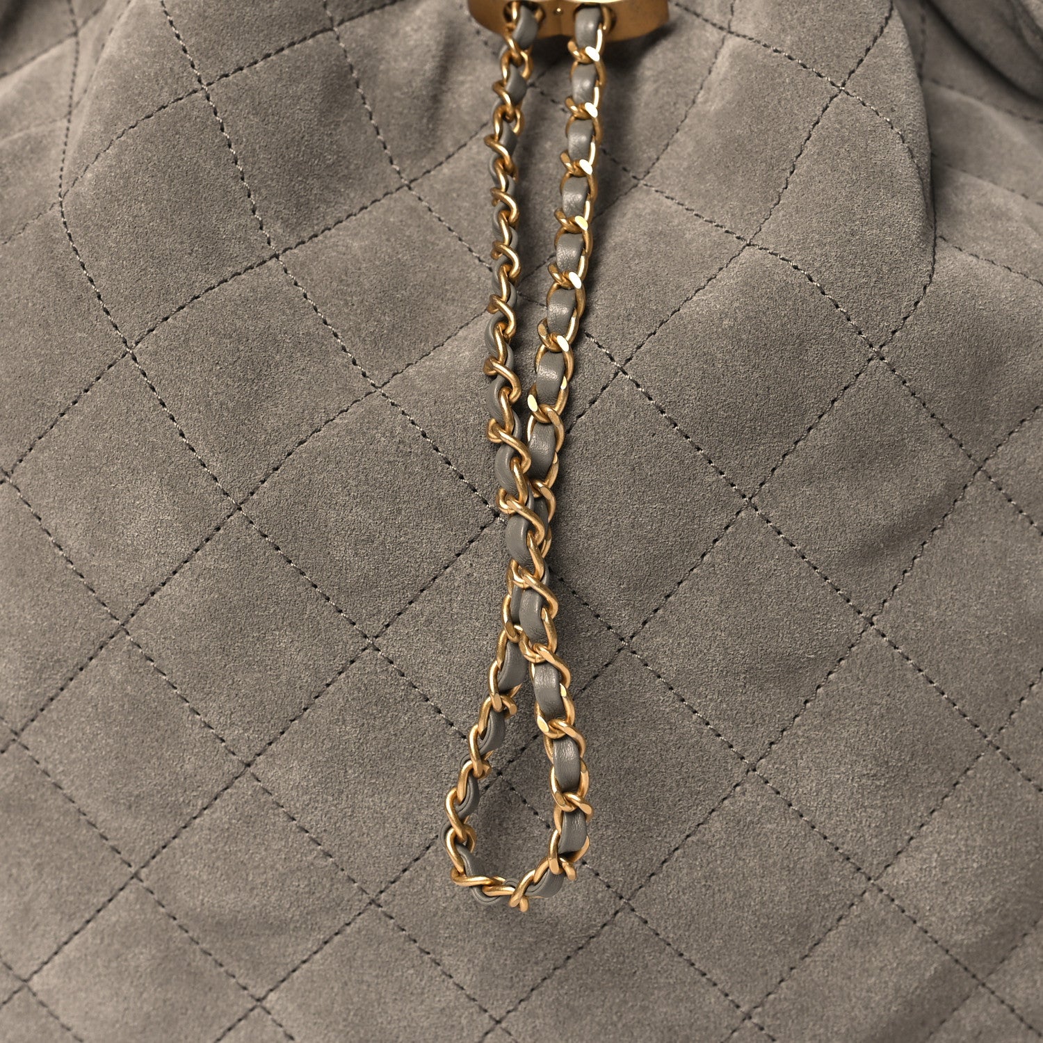 Chanel Suede Quilted Medium Chanel 25 Handbag Dark Grey 8 of 10