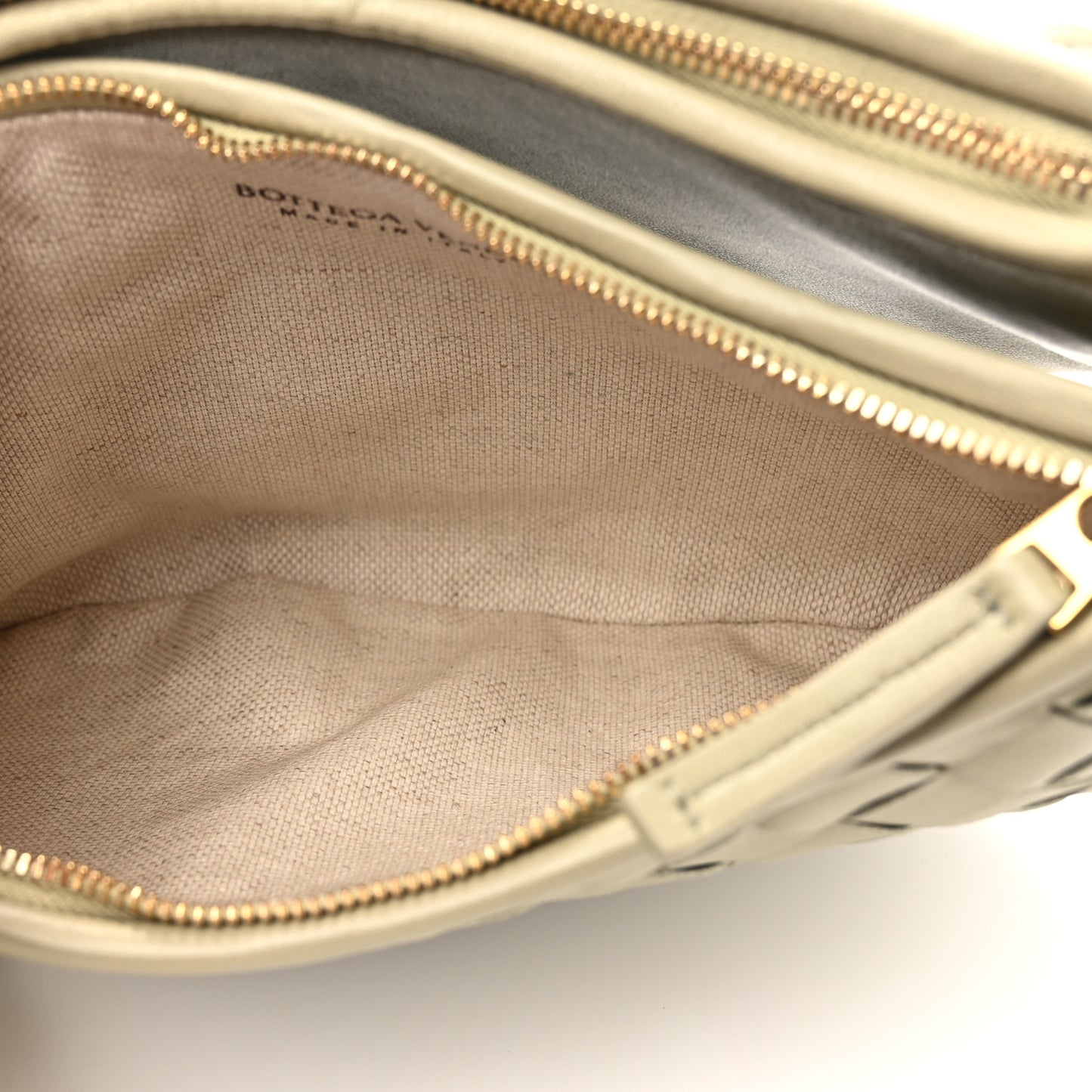 Nappa Intrecciato Small Gemelli Multipocket Bag Travertine Muse