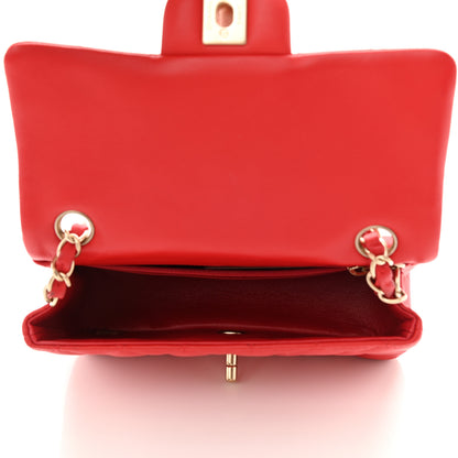 Chanel Lambskin Quilted Mini Rectangular Flap Red 5 of 11