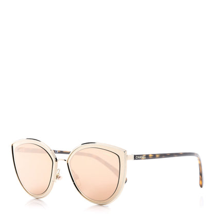 Chanel Metal Cat Eye Sunglasses 4222 Gold 1 of 8