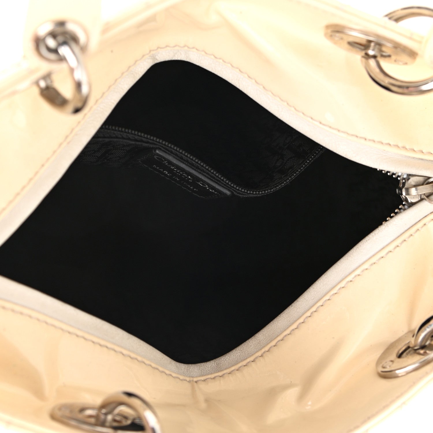 Christian Dior Patent Cannage Stitched Medium Lady Dior White 5 of 15