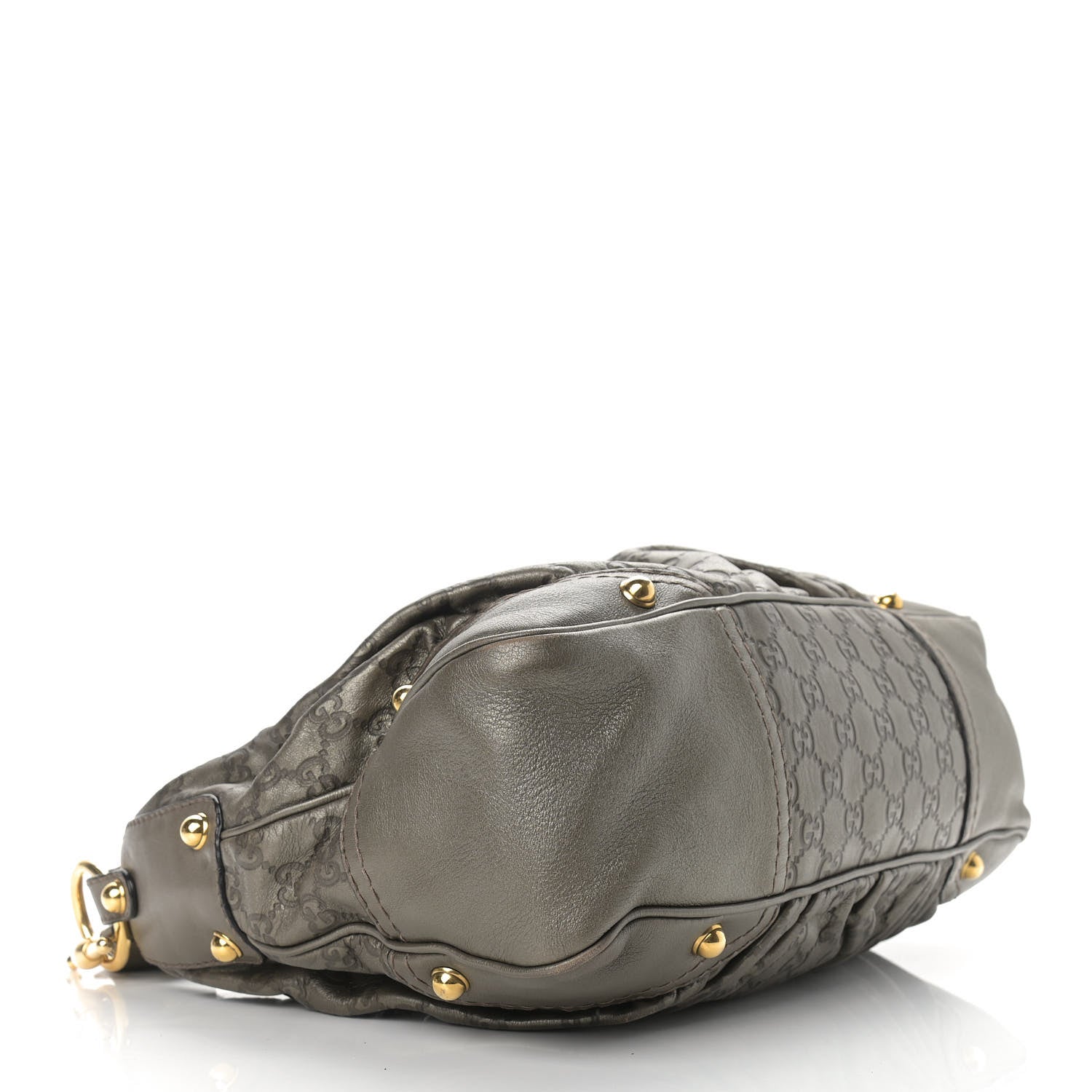 Gucci Guccissima Medium Jockey Hobo Metallic Pewter 3 of 12