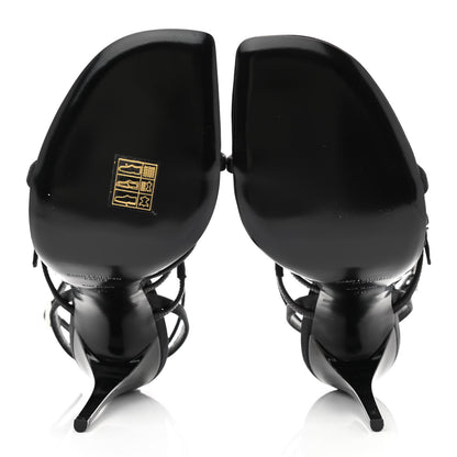 Saint Laurent Satin Crystal Jerry Sandals 38 Black 5 of 8