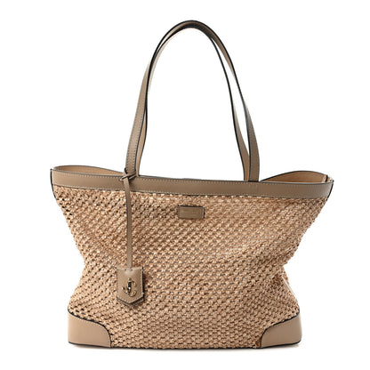 Jimmy Choo Straw Nine2Five East West Tote Barely 1 of 13