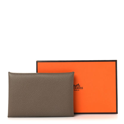 Hermes Epsom Calvi Card Case Etoupe 7 of 7