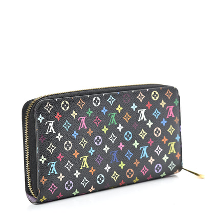 Louis Vuitton Monogram Multicolor Zippy Wallet Black Violet 2 of 7