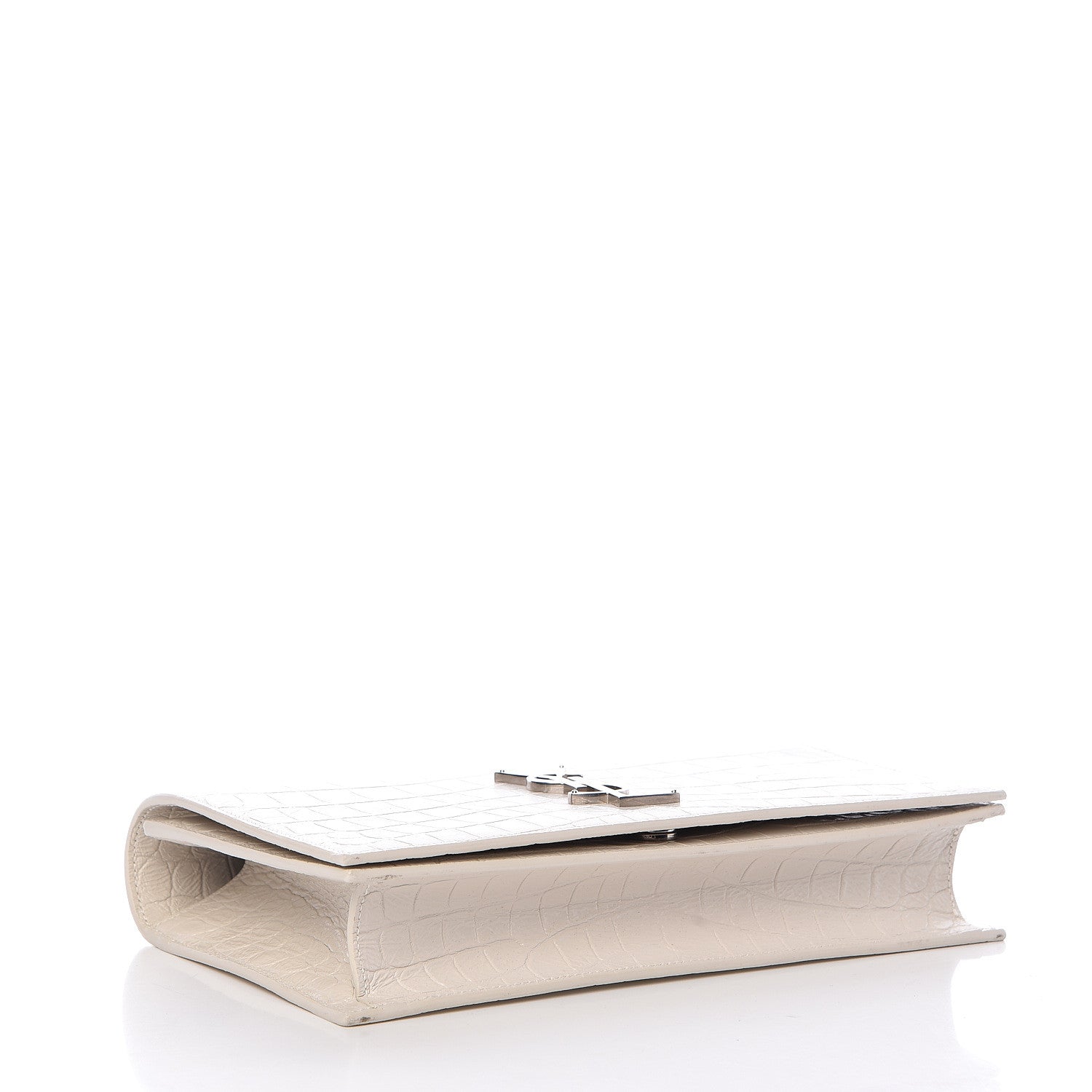 Saint Laurent Calfskin Crocodile Embossed Classic Kate Monogram Clutch Porcellana 4 of 12