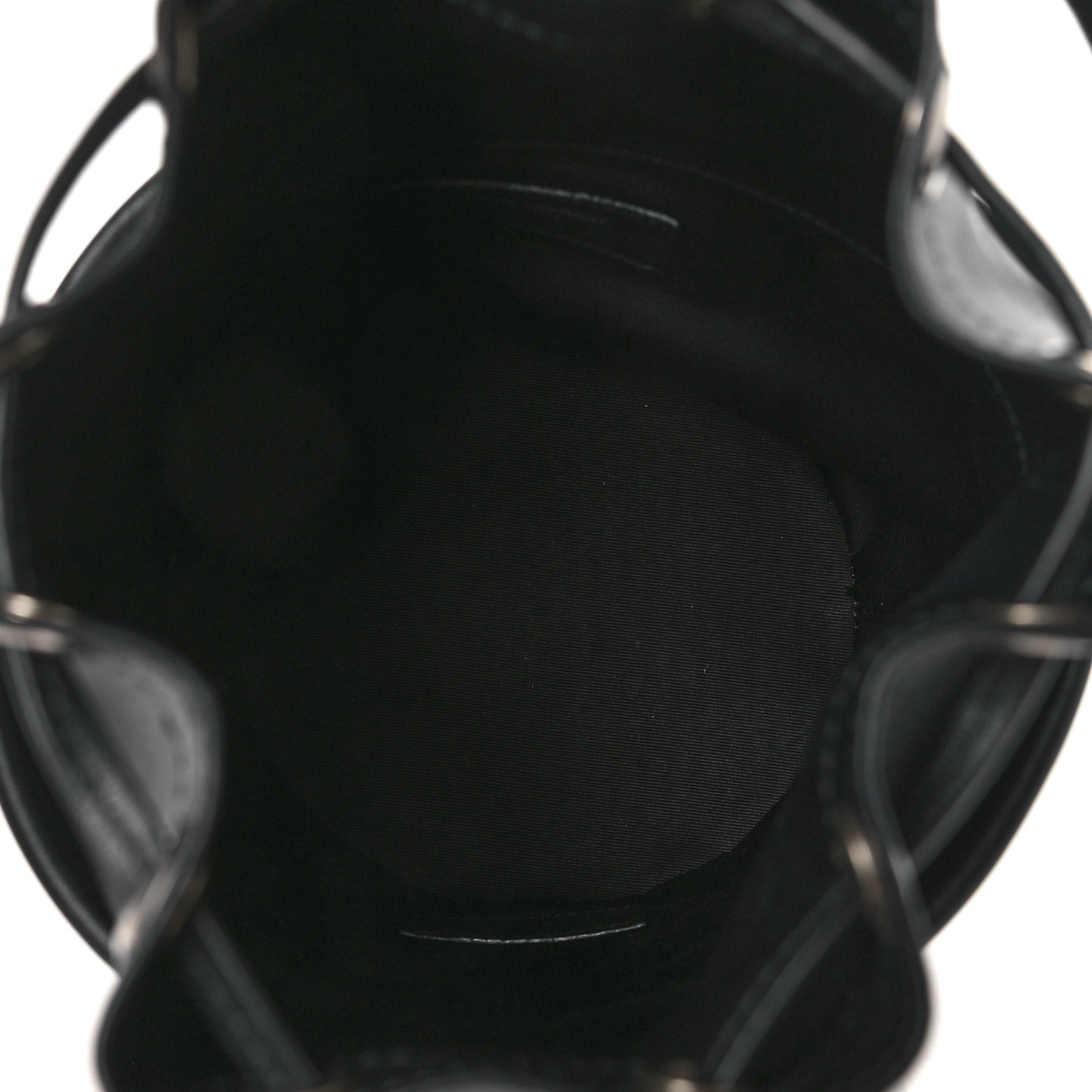 Smooth Calfskin Studded Small Bahia Drawstring Bucket Bag Black