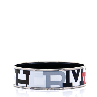 Hermes Enamel Wide Printed Capitales Bracelet 65 3 of 6