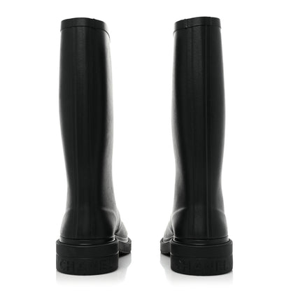 Chanel Caoutchouk CC High Boots 37 Black 4 of 9