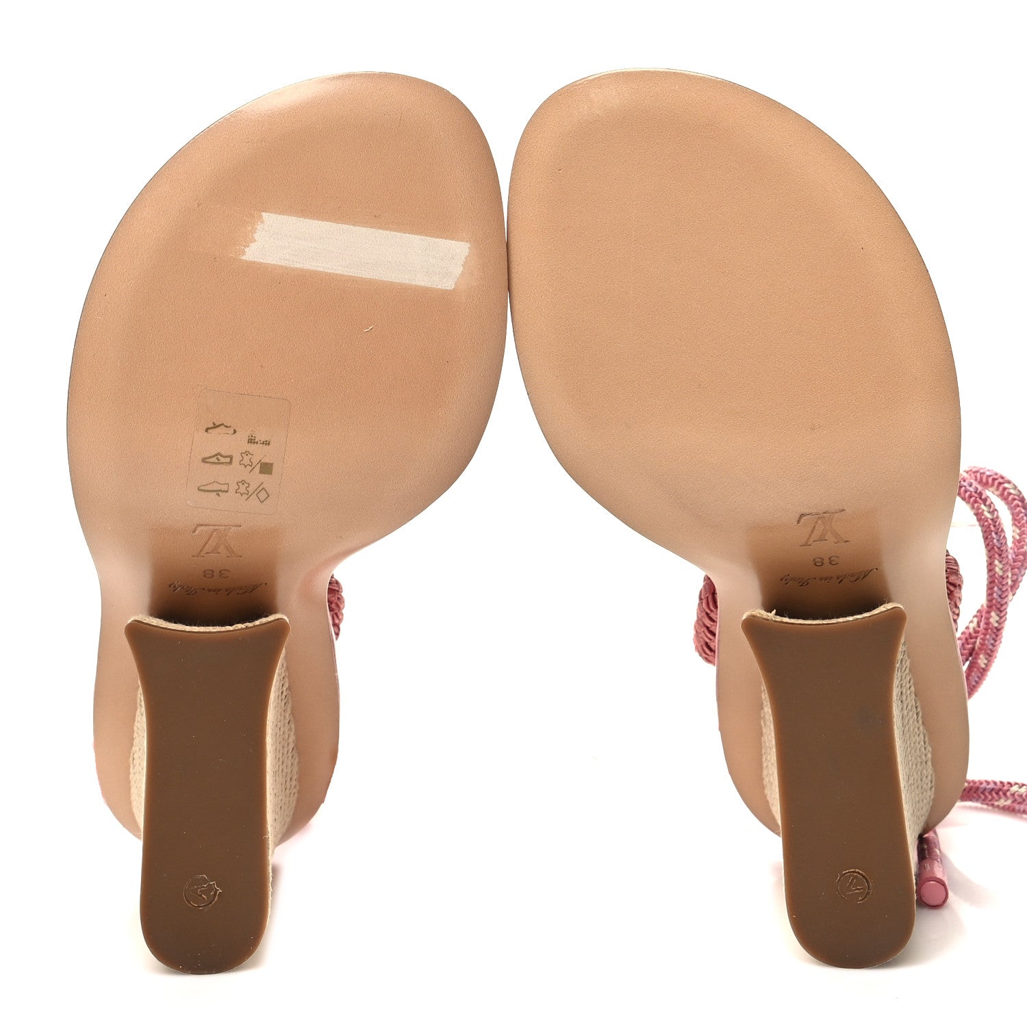 Louis Vuitton Fabric Maia Rope Wedge Sandal 38 Rose Clair 5 of 8