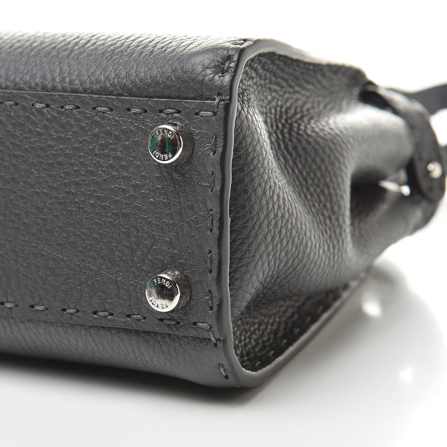 Cuoio Romano Selleria Bi-Color Mini Peekaboo Iconic Satchel Asfalto Latte
