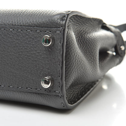Fendi Cuoio Romano Selleria Bi-Color Mini Peekaboo Iconic Satchel Asfalto Latte 11 of 11