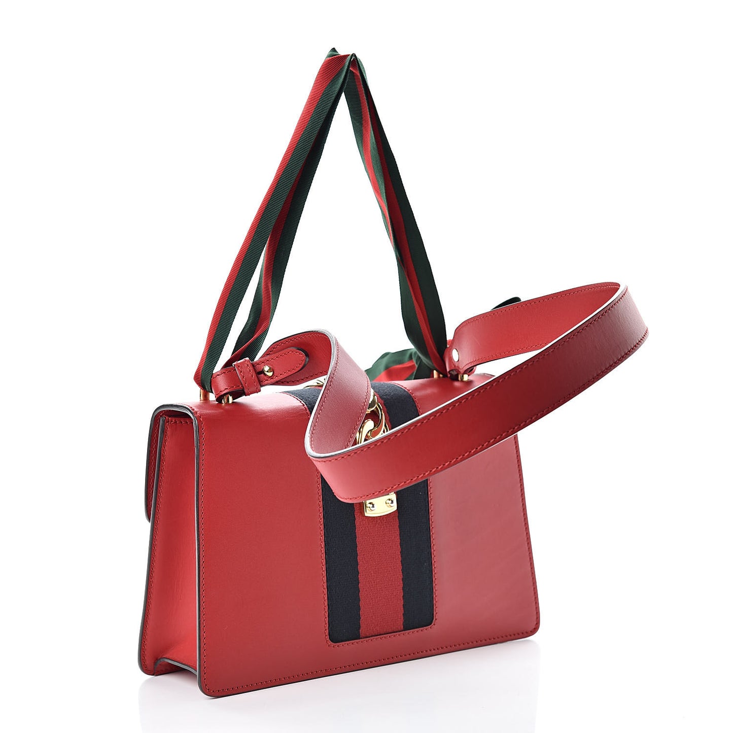 Calfskin Small Sylvie Shoulder Bag Hibiscus Red