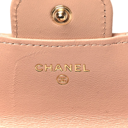 Chanel Lambskin Quilted Top Handle Flap Coin Purse With Chain Beige 6 of 11