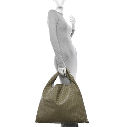 Bottega Veneta Calfskin Intrecciato Large Hop Travertine 2 of 10