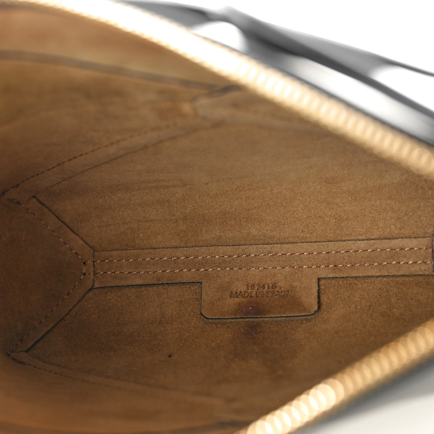 Shiny Calfskin Puzzle Fold Pouch Black
