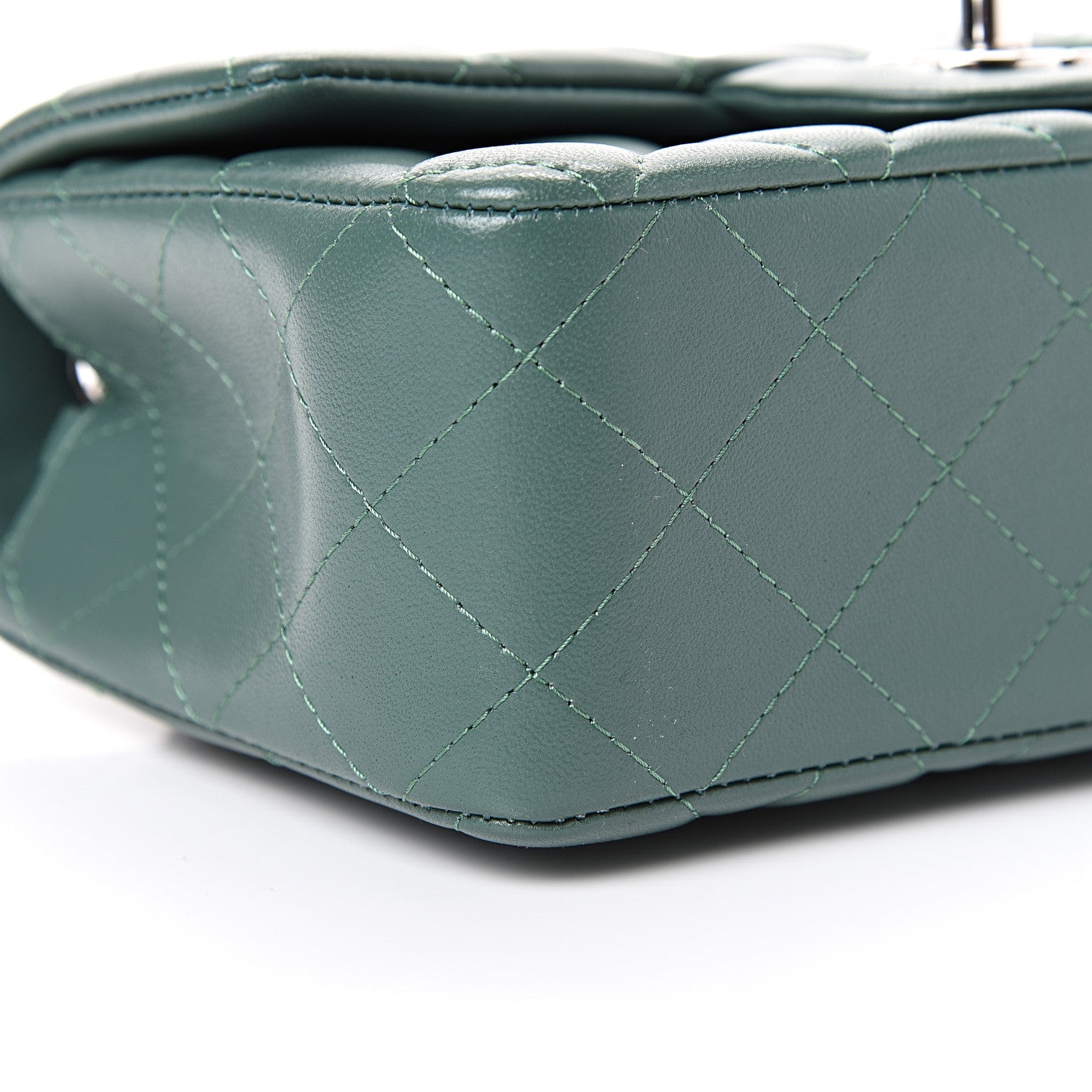 Chanel Lambskin Quilted Mini Rectangular Flap Green 8 of 11
