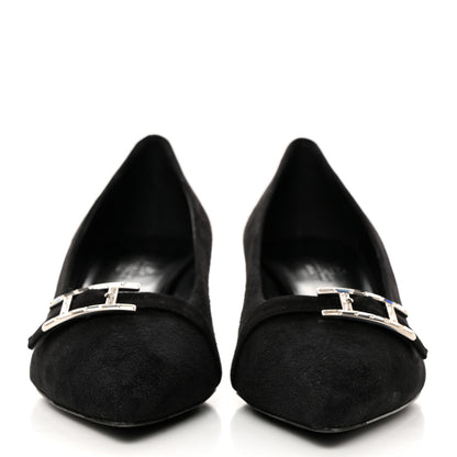 Hermes Suede Goatskin Blush 40 Pumps 37 Black 2 of 9