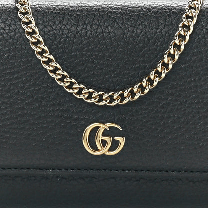 Gucci Calfskin Petite GG Marmont Wallet Chain Bag Black 9 of 12