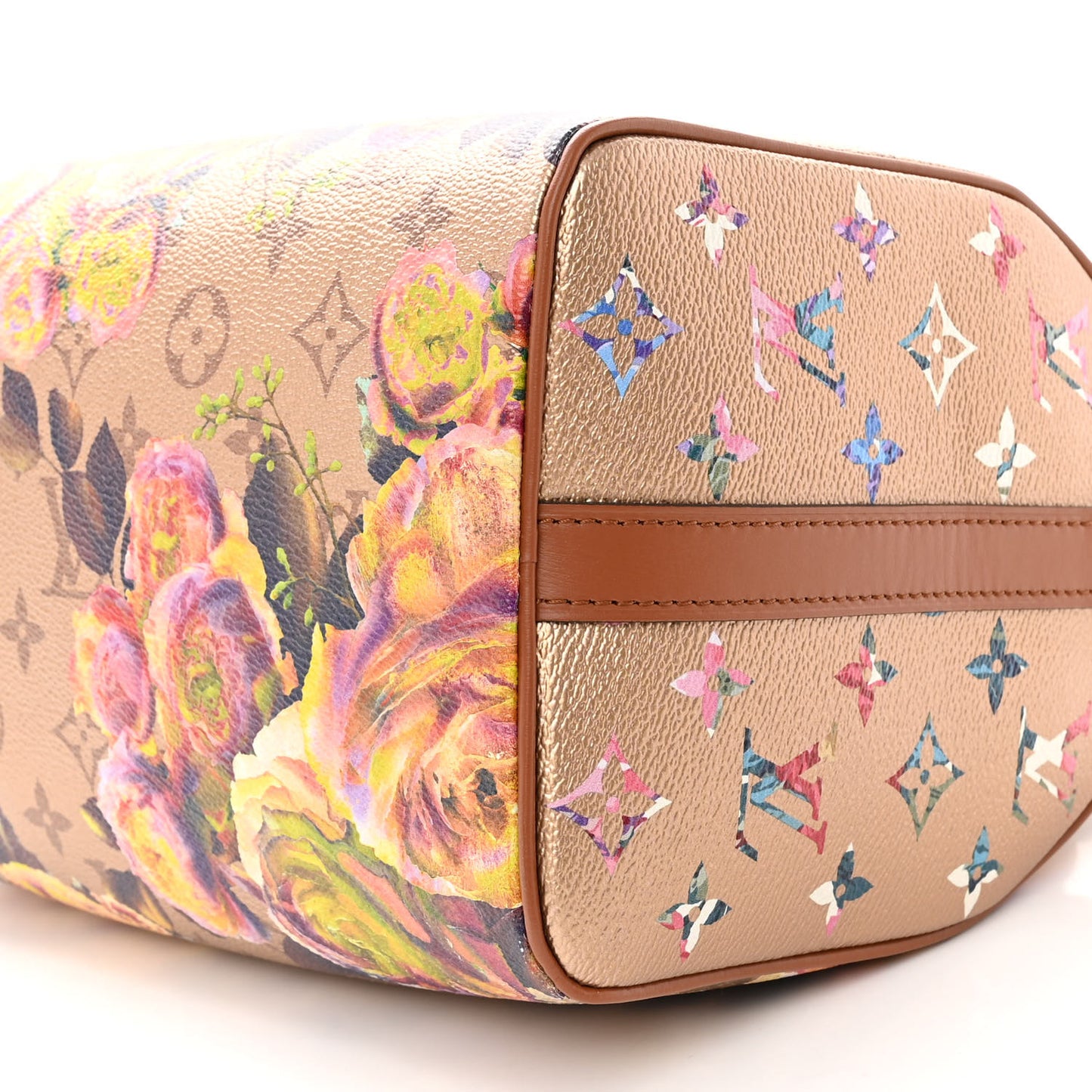 Metallic Monogram LV Garden Speedy Bandouliere 25 Gold