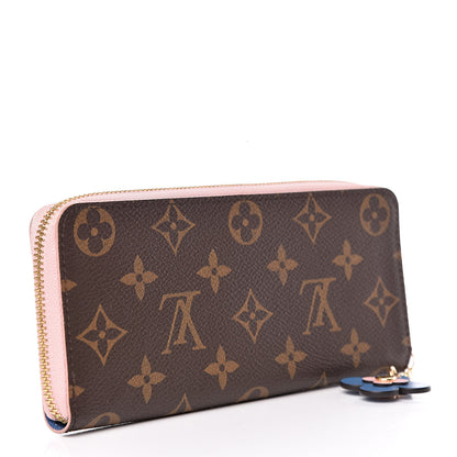 Louis Vuitton Monogram Blooming Flowers Clemence Wallet Rose Ballerine 3 of 8