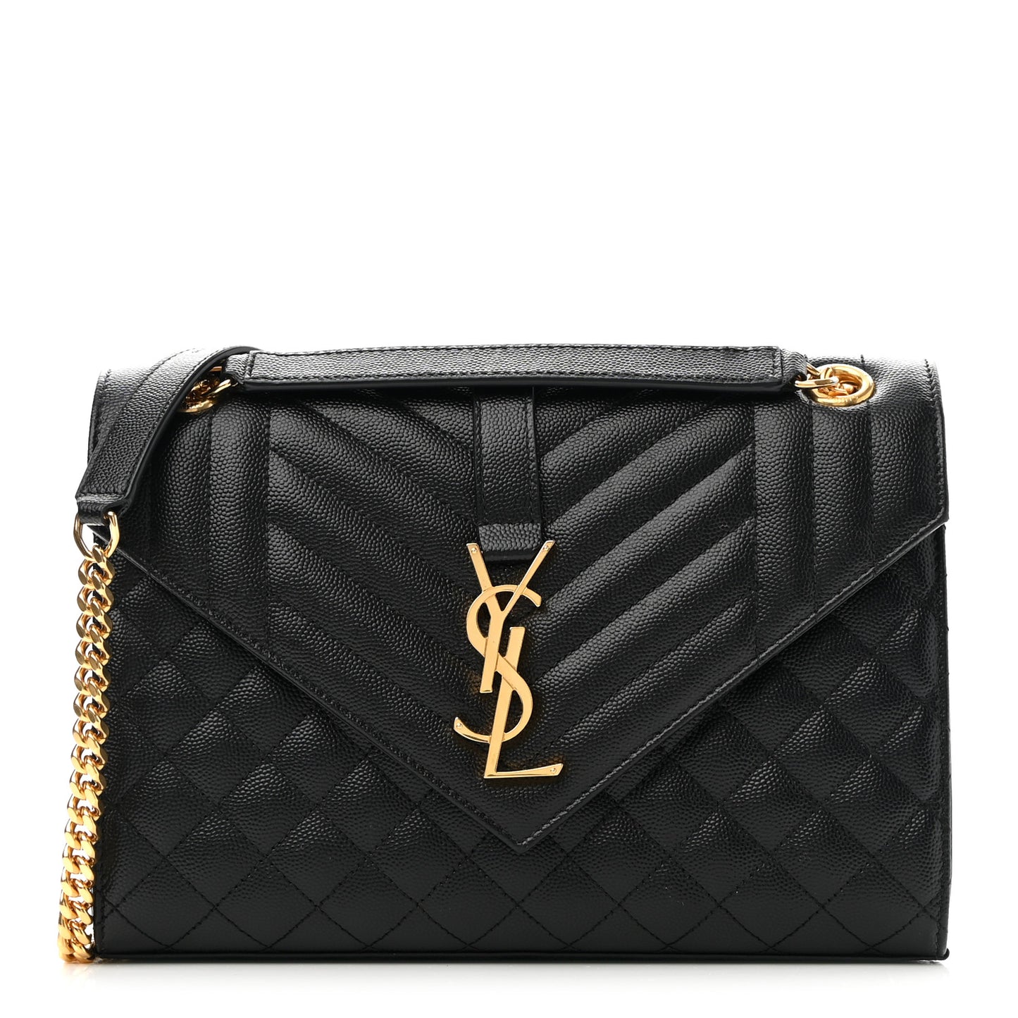 Grain De Poudre Textured Mixed Matelasse Triquilt Medium Monogram Satchel Black