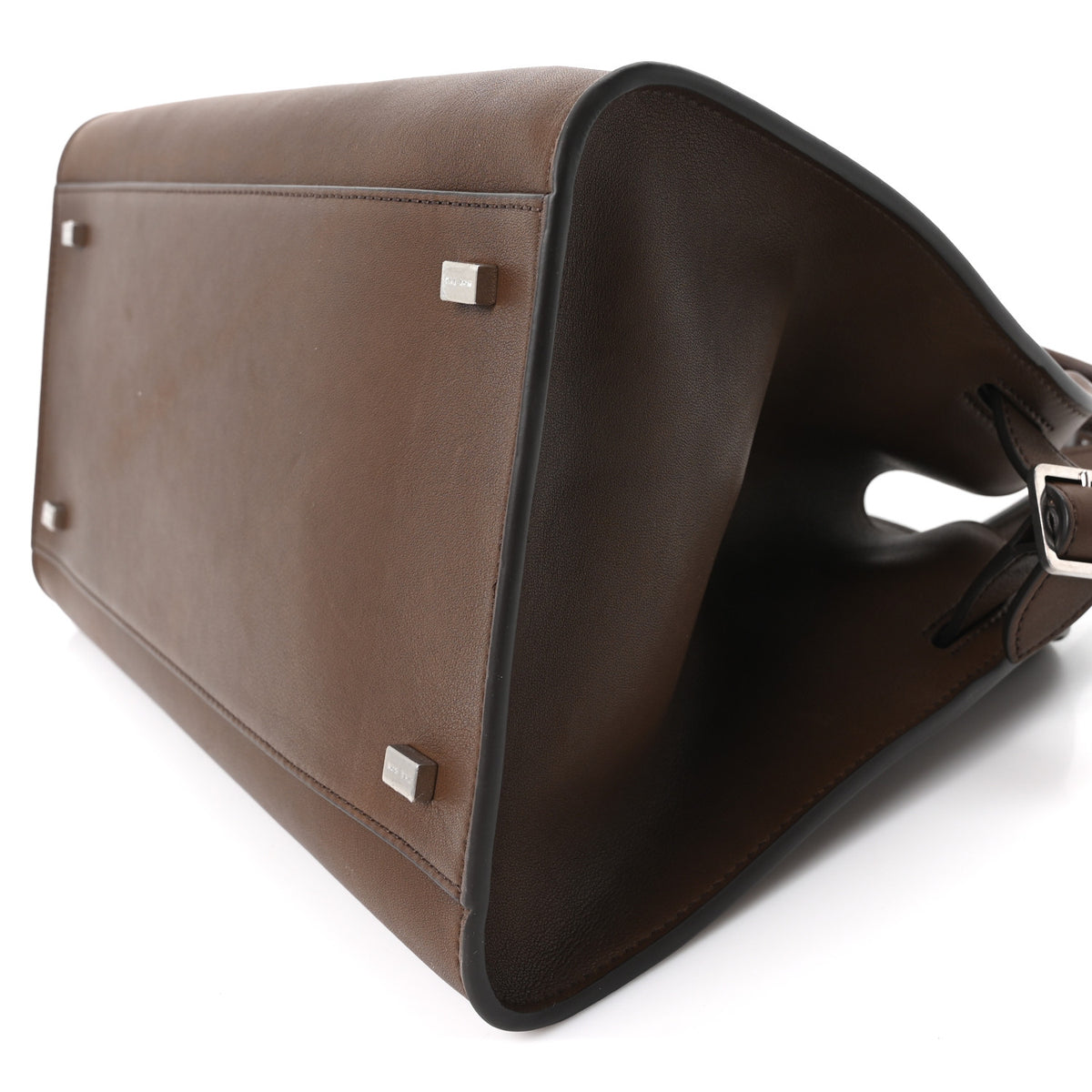 Polished Saddle Calfskin Soft Margaux 12 Dark Brown