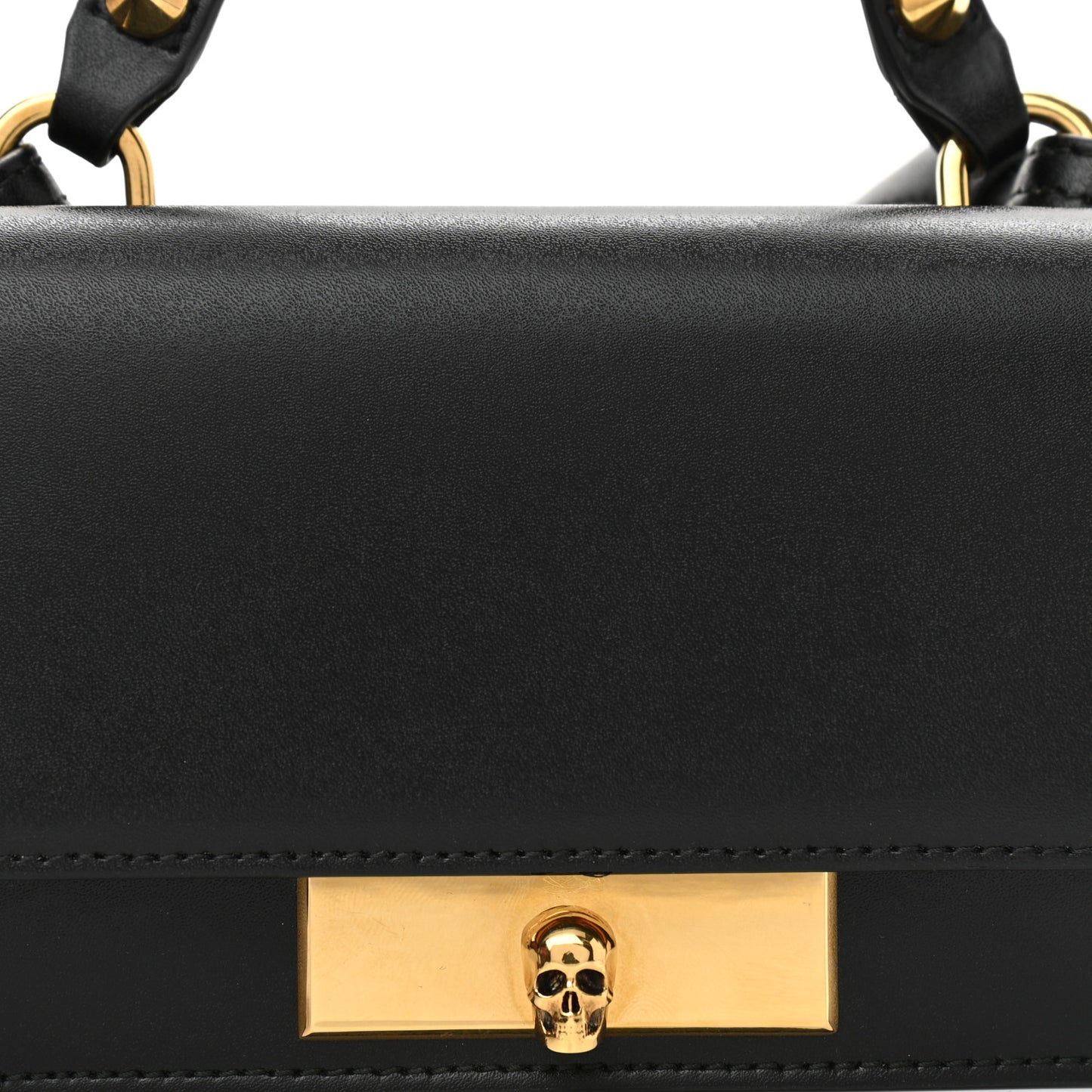 Calfskin Skull Lock Mini Crossbody Bag Black