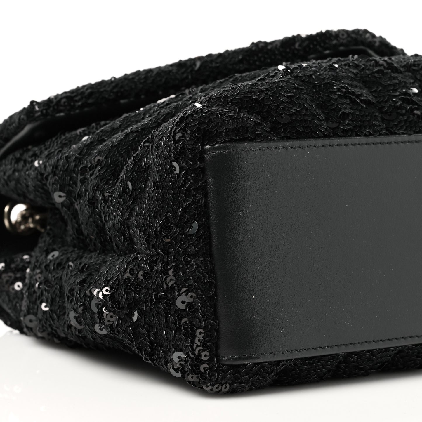 Sequin Y Quilted Monogram Small Loulou Chain Satchel Black