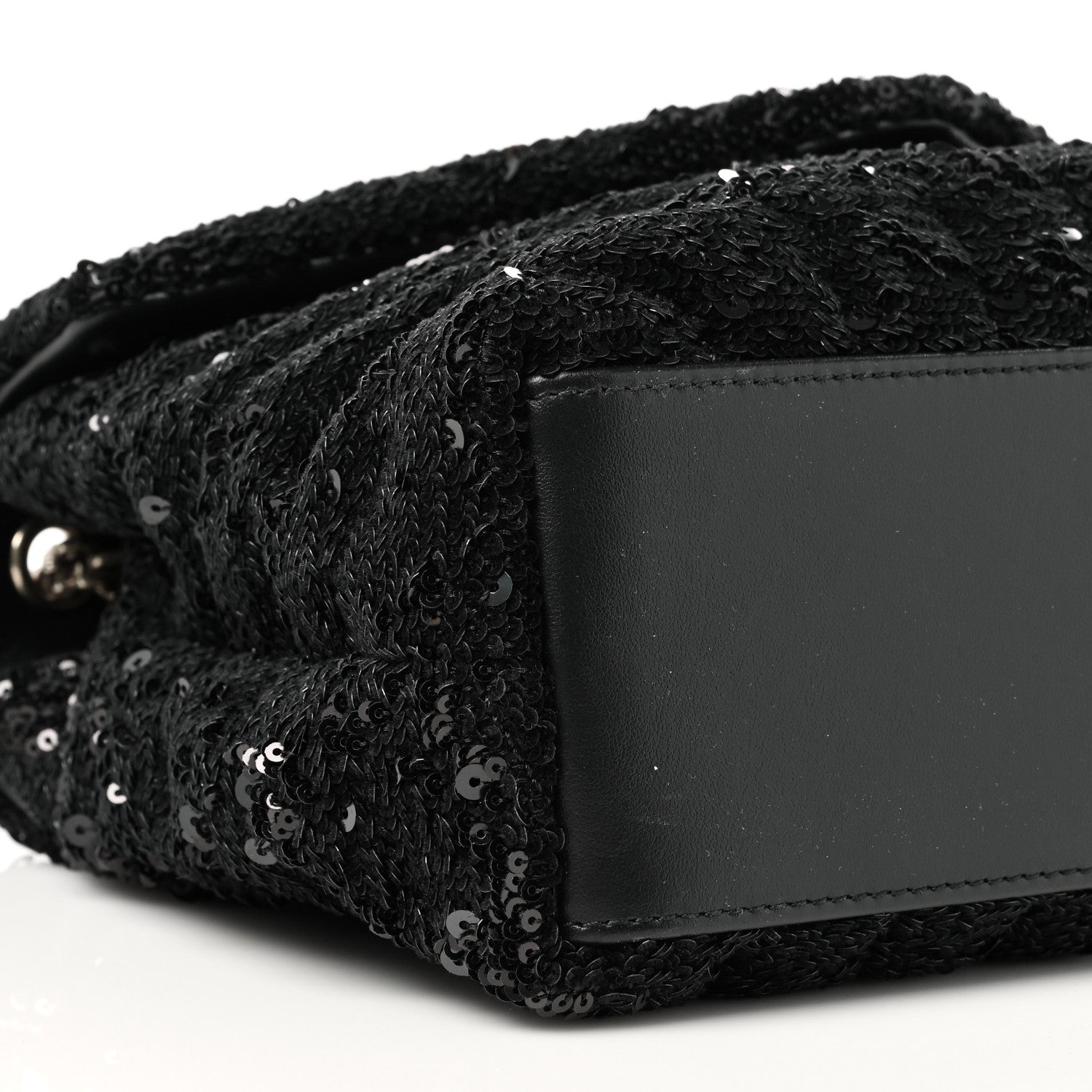 Saint Laurent Sequin Y Quilted Monogram Small Loulou Chain Satchel Black 9 of 10