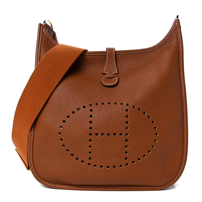 Hermes Taurillon Clemence Evelyne III PM Gold 1 of 11