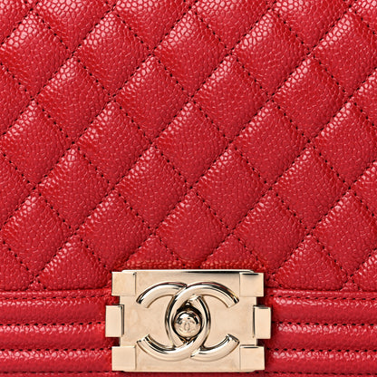 Chanel Caviar Quilted Medium Boy Flap Red 12 of 13