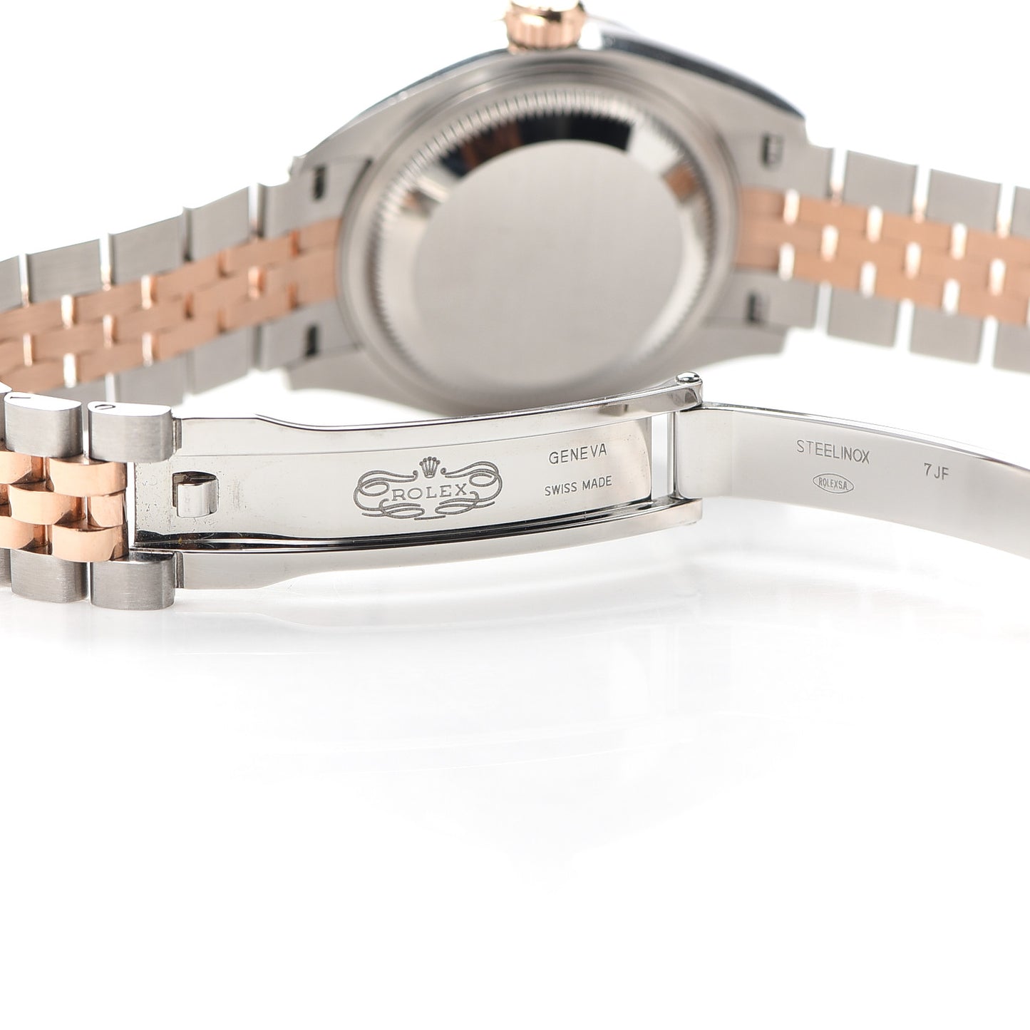 Stainless Steel 18K Everose Gold 28mm Oyster Perpetual Datejust Watch White Roman 279171