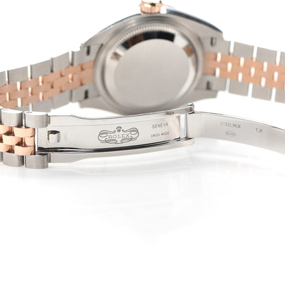 Rolex Stainless Steel 18K Everose Gold 28mm Oyster Perpetual Datejust Watch White Roman 279171 5 of 6