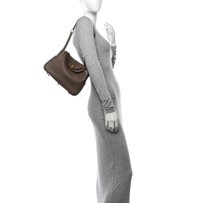 Hermes Taurillon Clemence Lindy 26 Etoupe 2 of 11