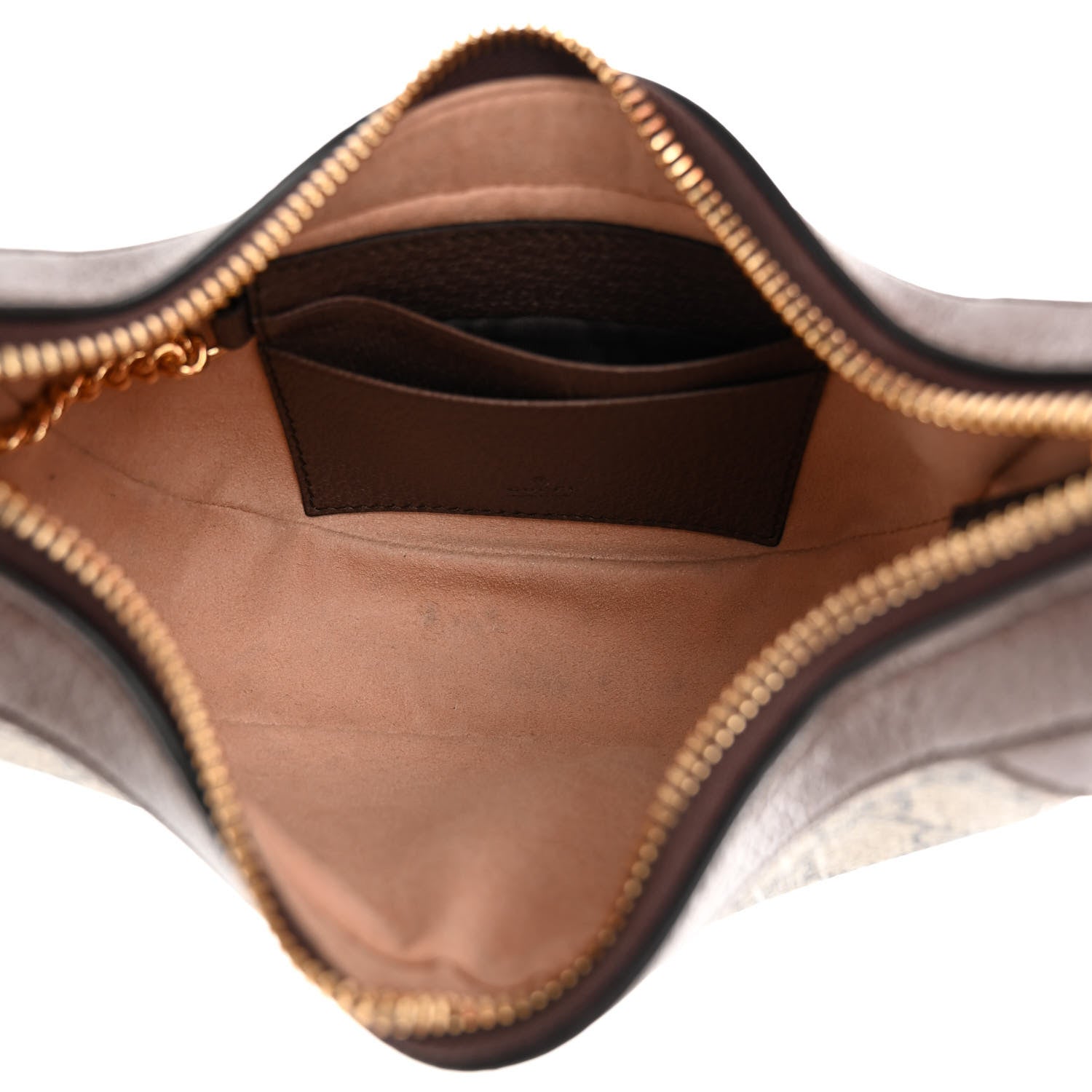 Gucci GG Supreme Monogram Textured Calfskin Web Mini Ophidia Half Moon Hobo Beige Ebony New Acero 5 of 10