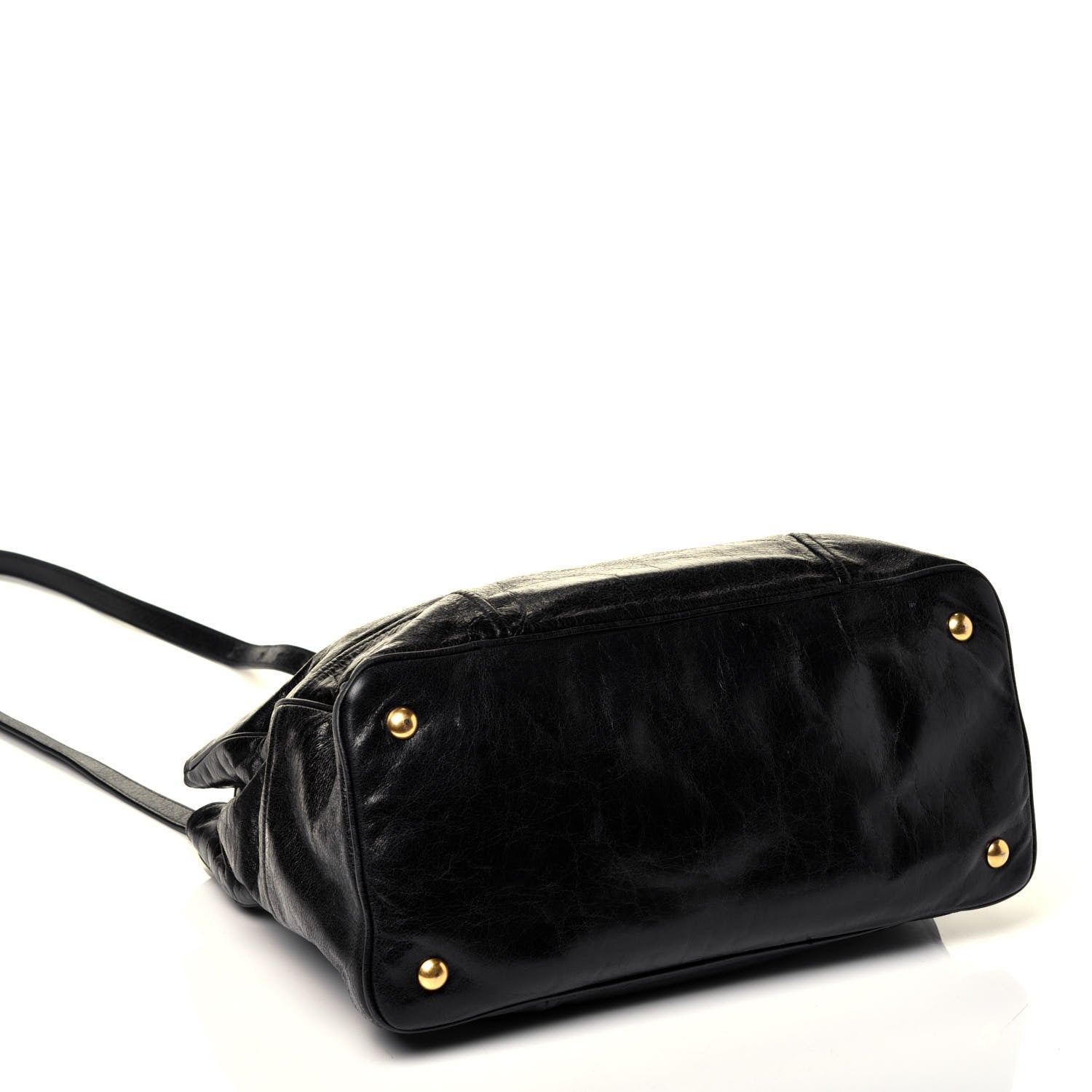 Miu Miu Vitello Shine Top Handle Satchel Black 5 of 10