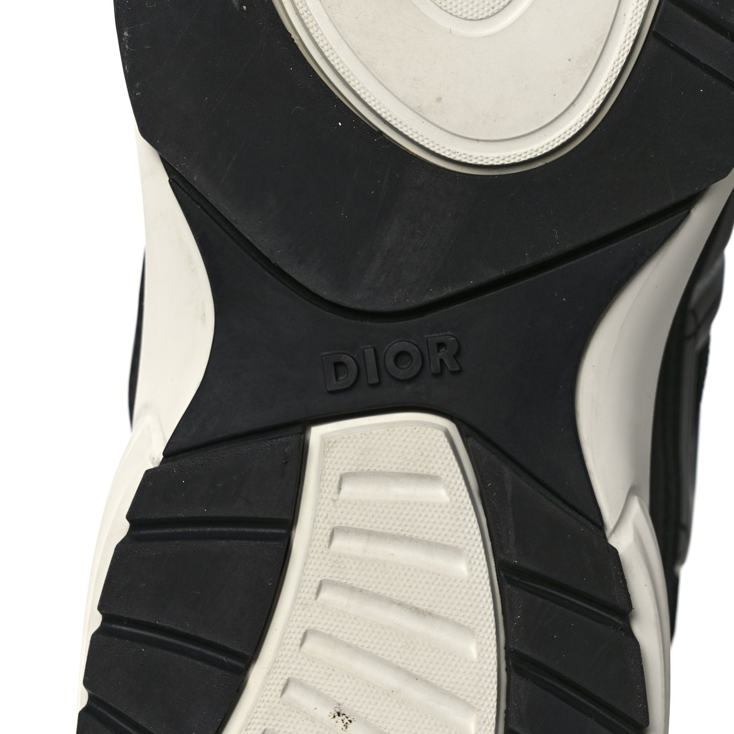 Technical Mesh Calfskin Mens B30 Sneakers 42 Black White