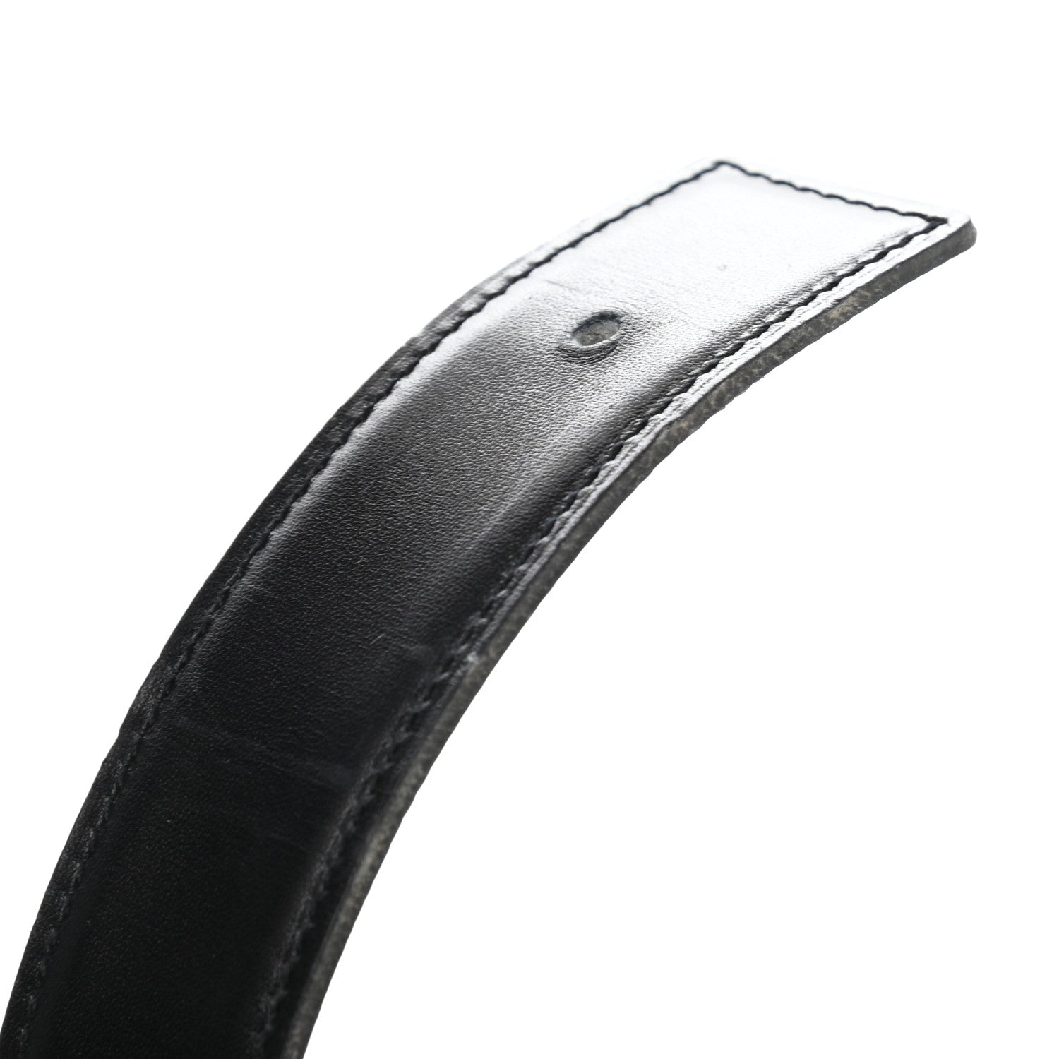 Hermes Box Courchevel 32mm Belt Strap 78 Black Blue Jean 8 of 10